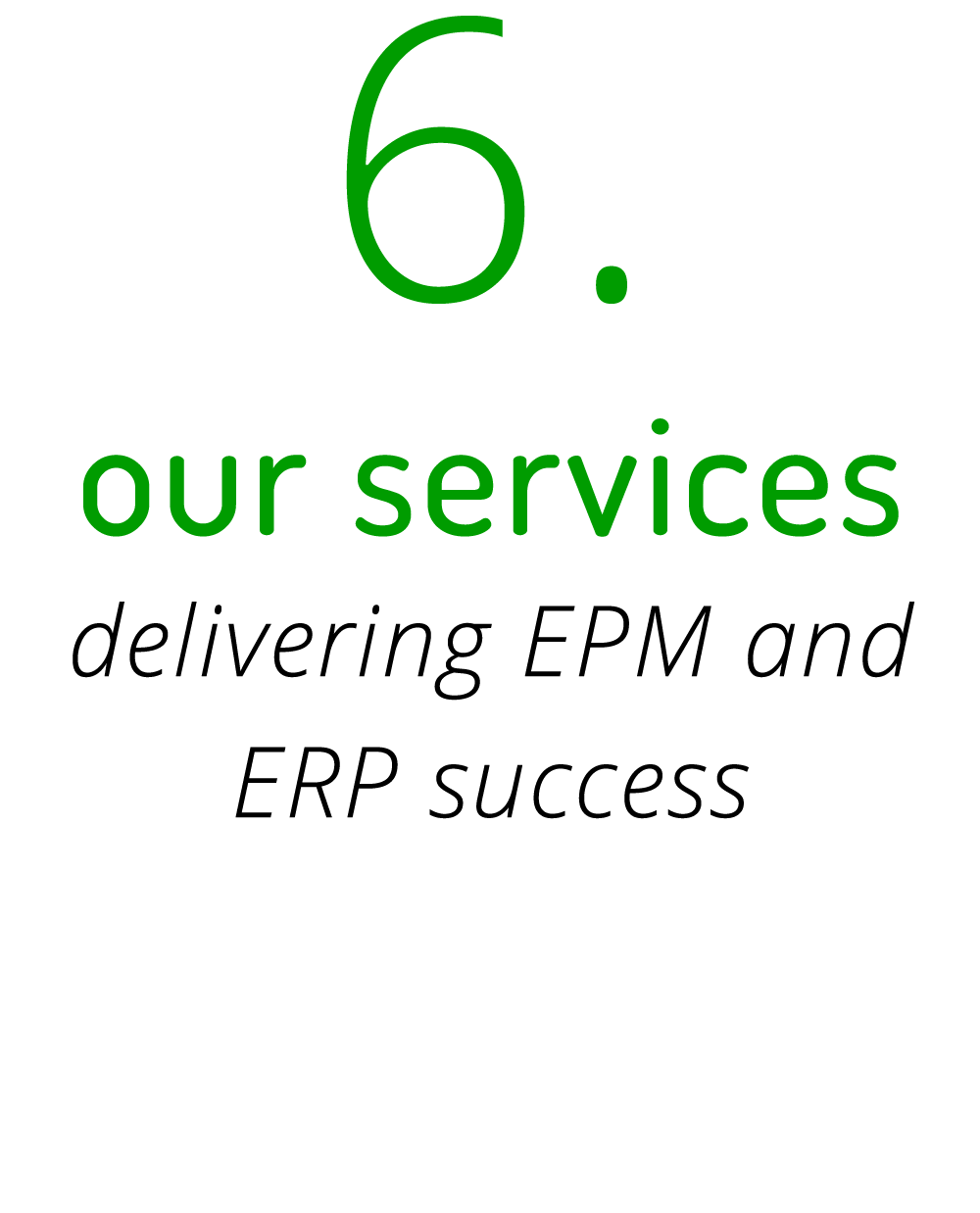 6  our services delivering EPM and ERP success