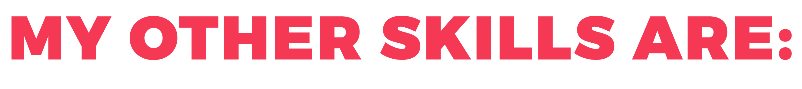 MY OTHER SKILLS ARE: