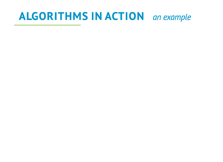 Algorithms in action   an example  Healthcare companies use algorithms to assess the risk that each person presents w   